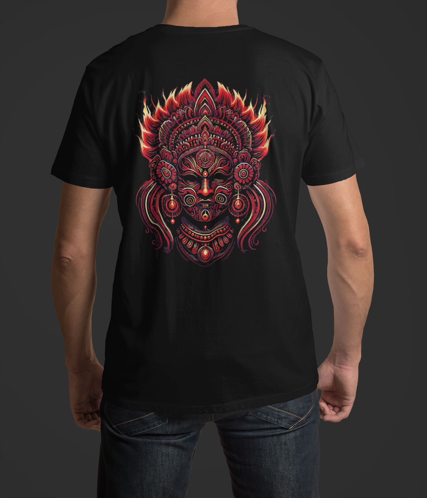 'Theyyam' inspired Classic Fit T-Shirt - Black