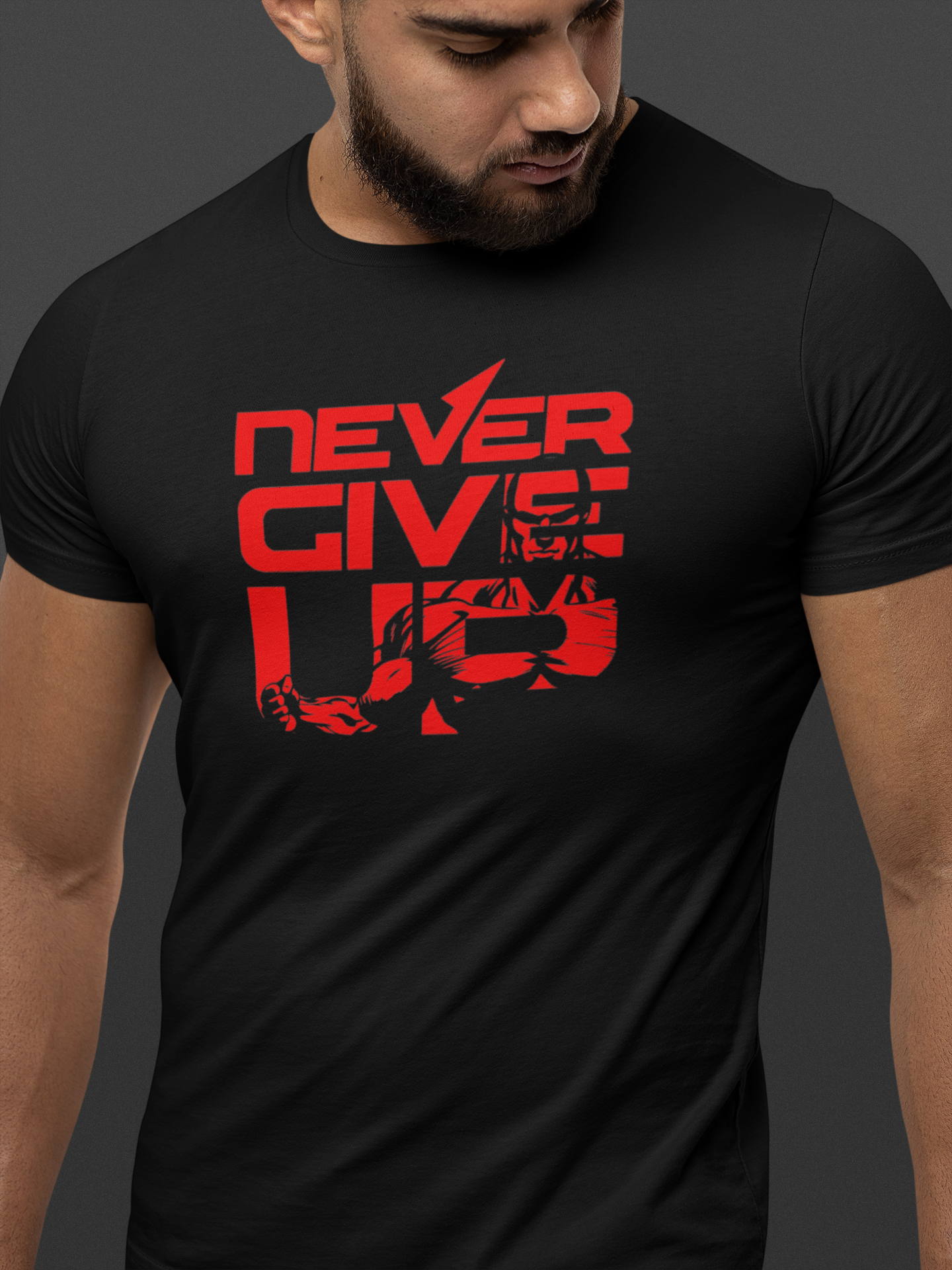 'NEVER GIVE UP' Premium Supima T-shirt