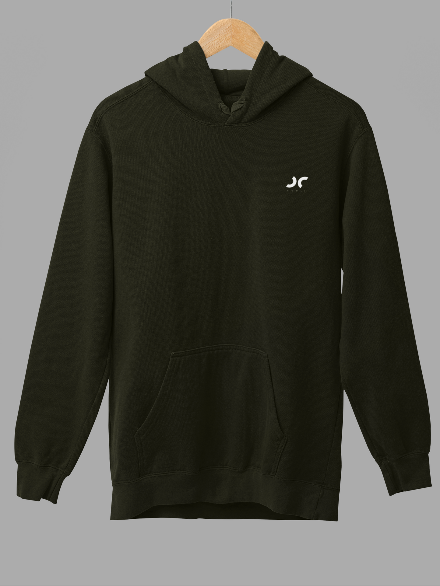Cooli Minimalistic Unisex Hoodie - Olive Green