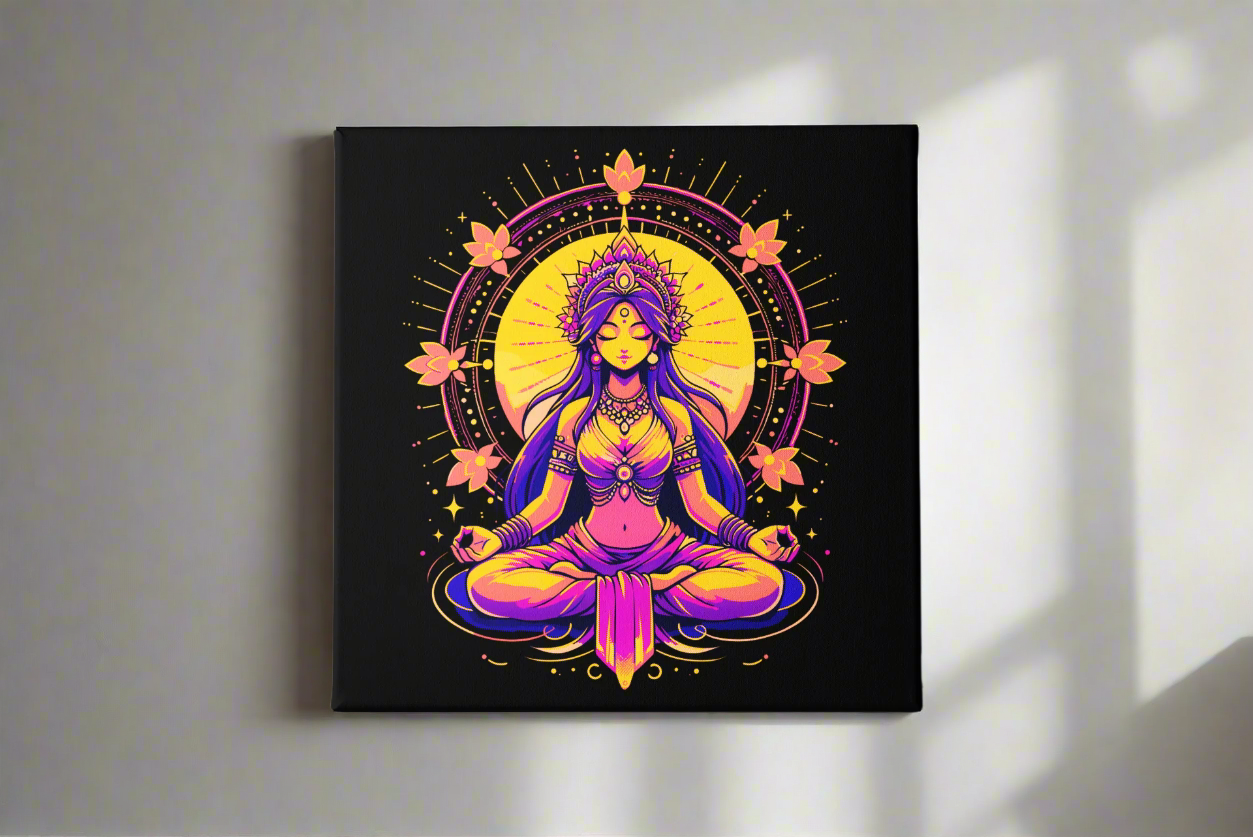 Meditating Goddess Art Print on Canvas
