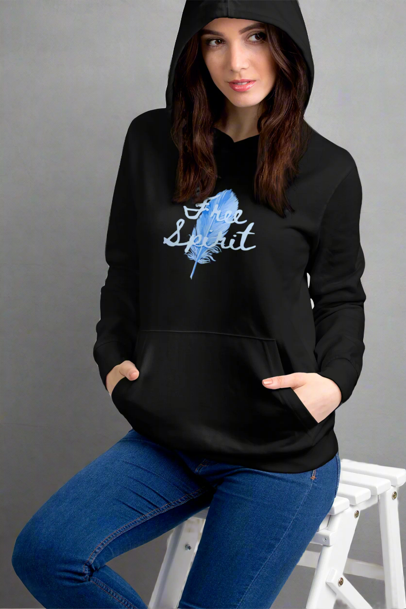 'Free Spirit' Positive Vibe Hoodie - Black