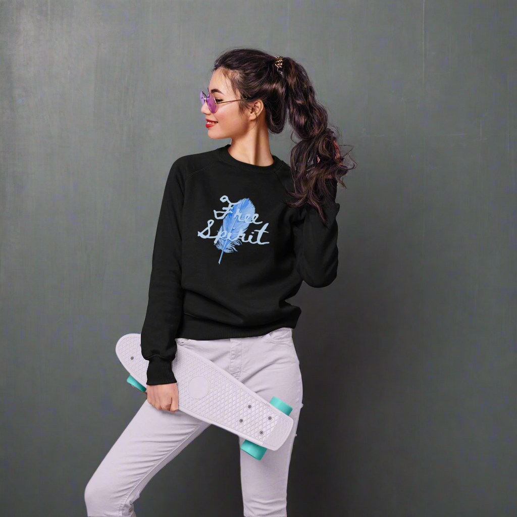 'Free Spirit' Premium Unisex Sweatshirt - Black