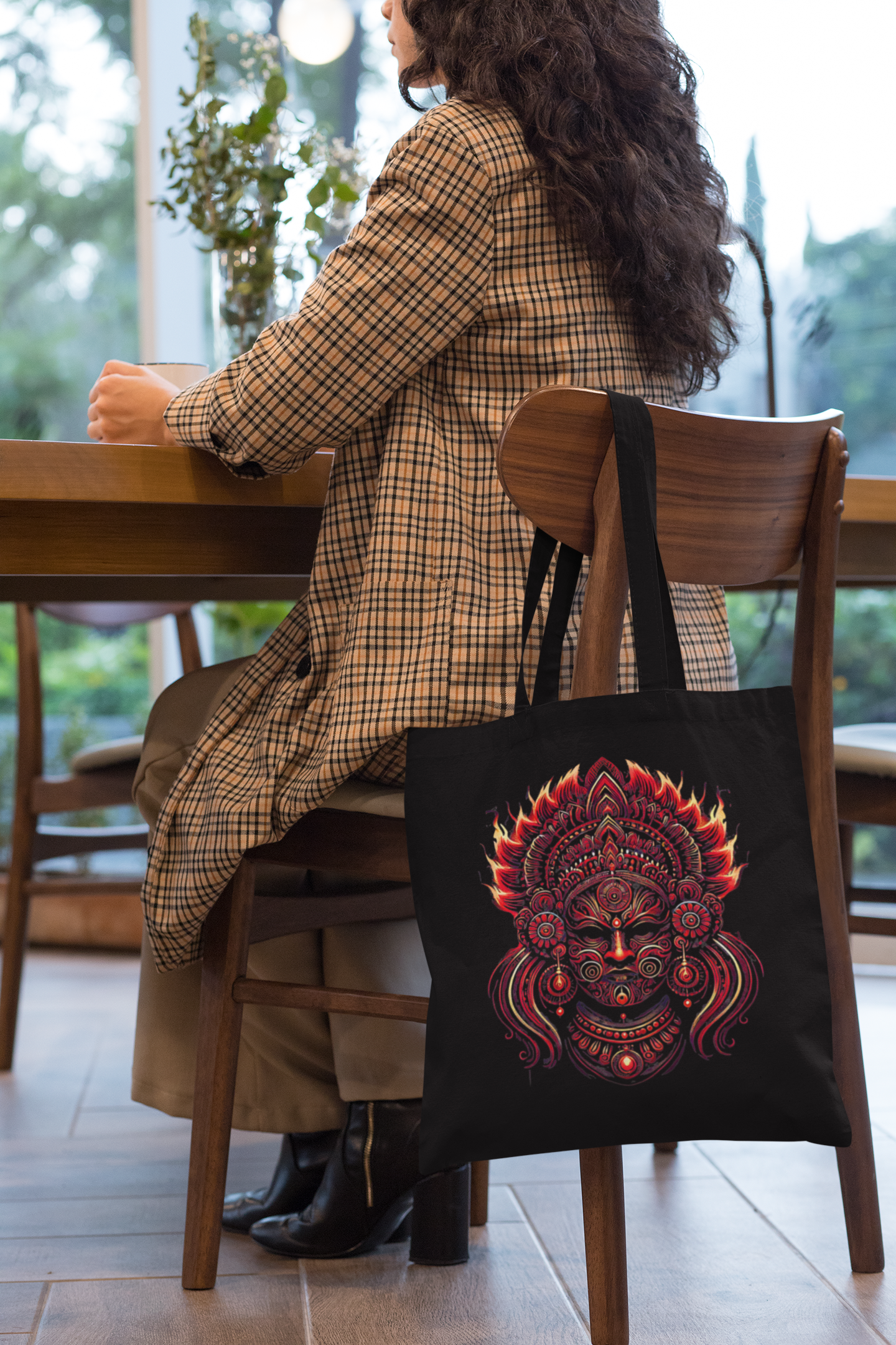 'Theyyam' inspired Tote Bag - Black