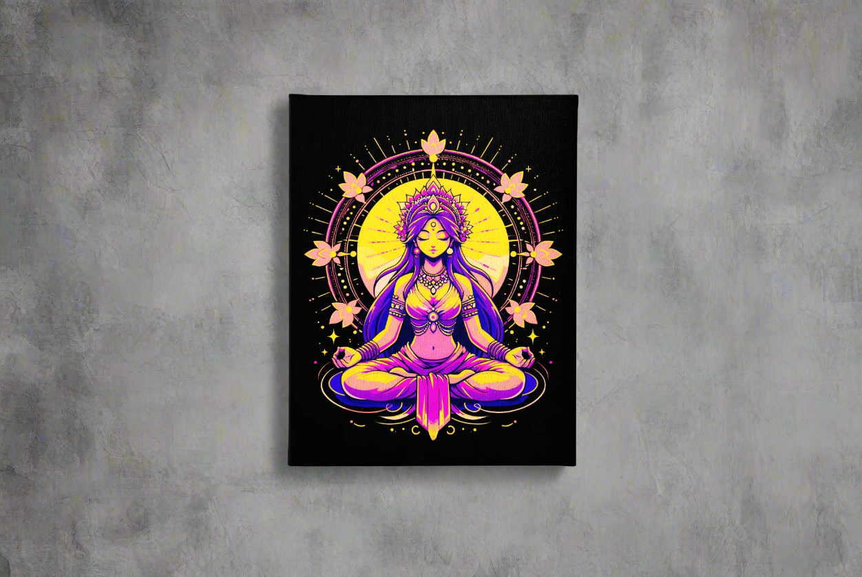 Meditating Goddess Art Print on Canvas