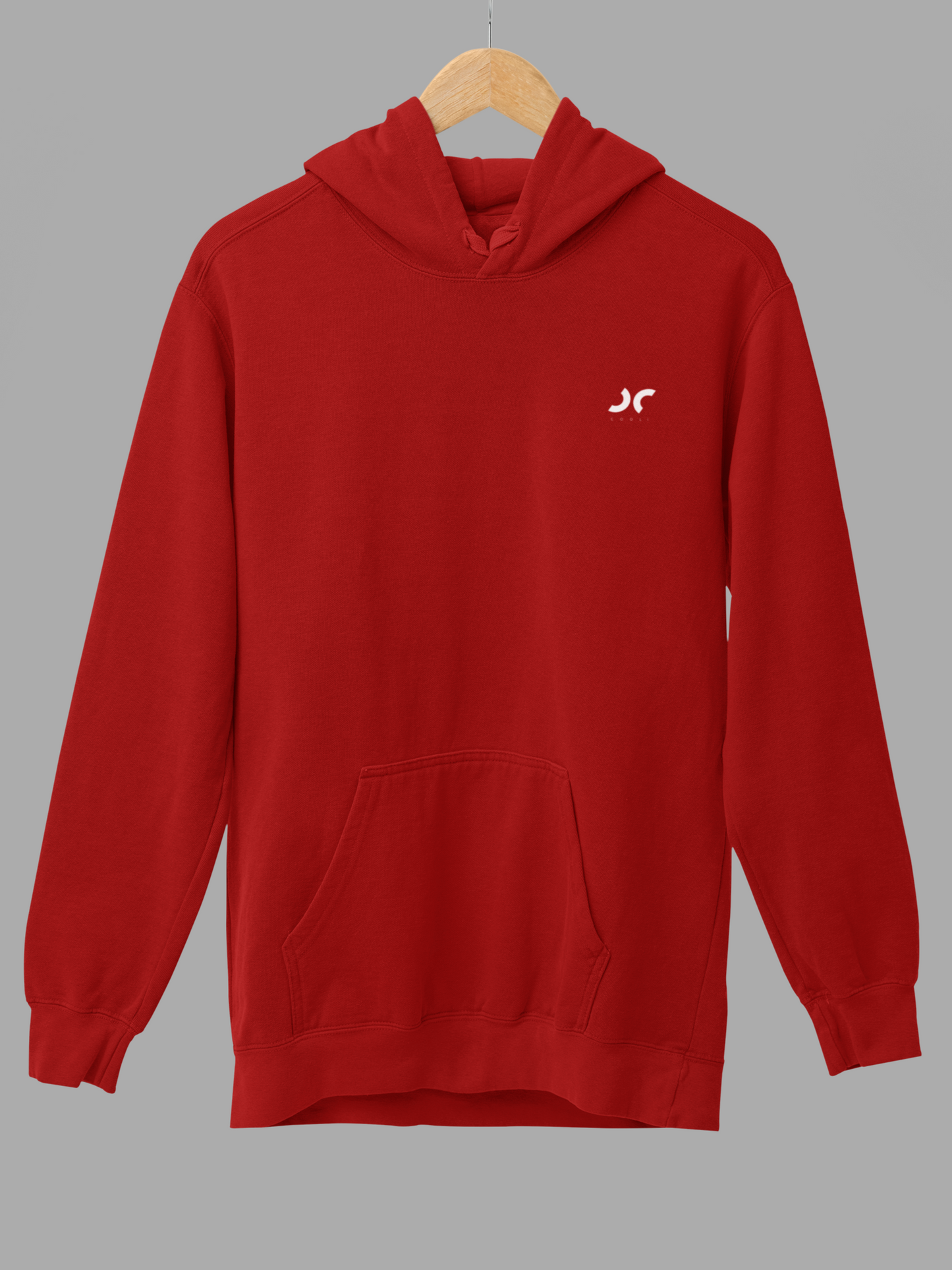 Cooli Minimalistic Unisex Hoodie - Red